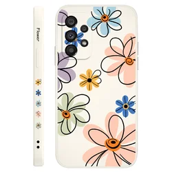 Elegant Hoop Flower Design Phone Case - Artistic and Durable Cover - Samsung A52S(A52)5G (White)