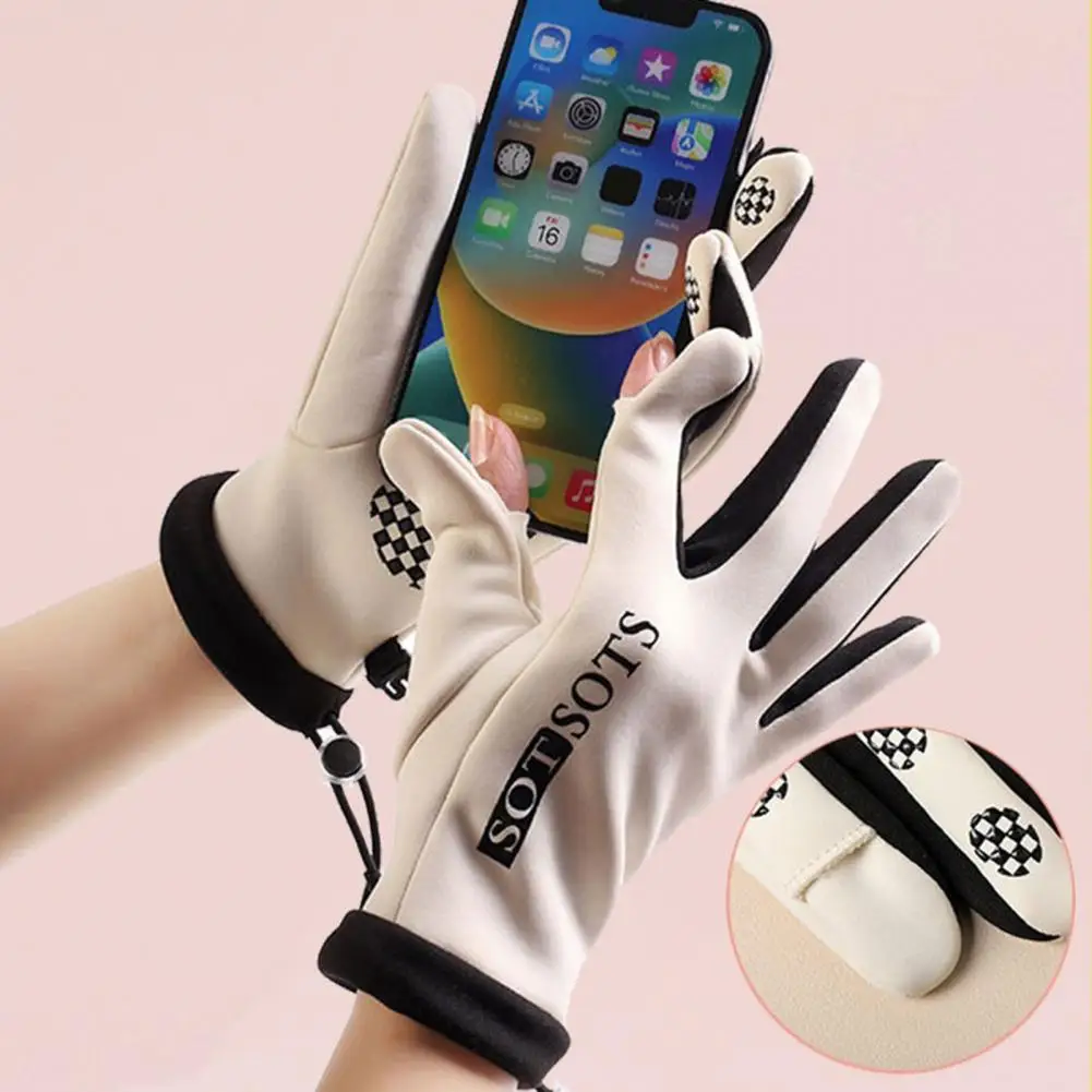 

1 Pair Women Winter Gloves Fashionable Comfortable Touch Screen Design Windproof Gloves For Outdoor Sports Warm Gloves