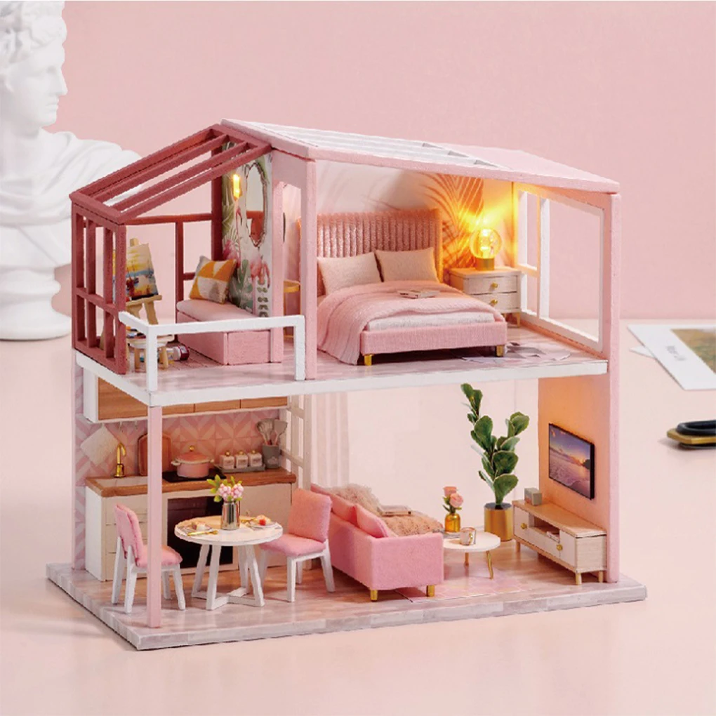 

Kid-Friendly DIY Miniature Dollhouses Kit Easy-to-Assemble Multifunctional Wonderful Gifts