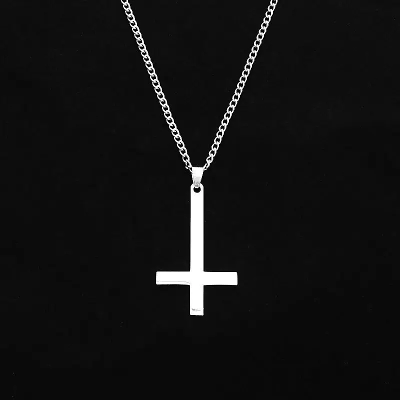 

Titanium steel cross pattern unisex necklace