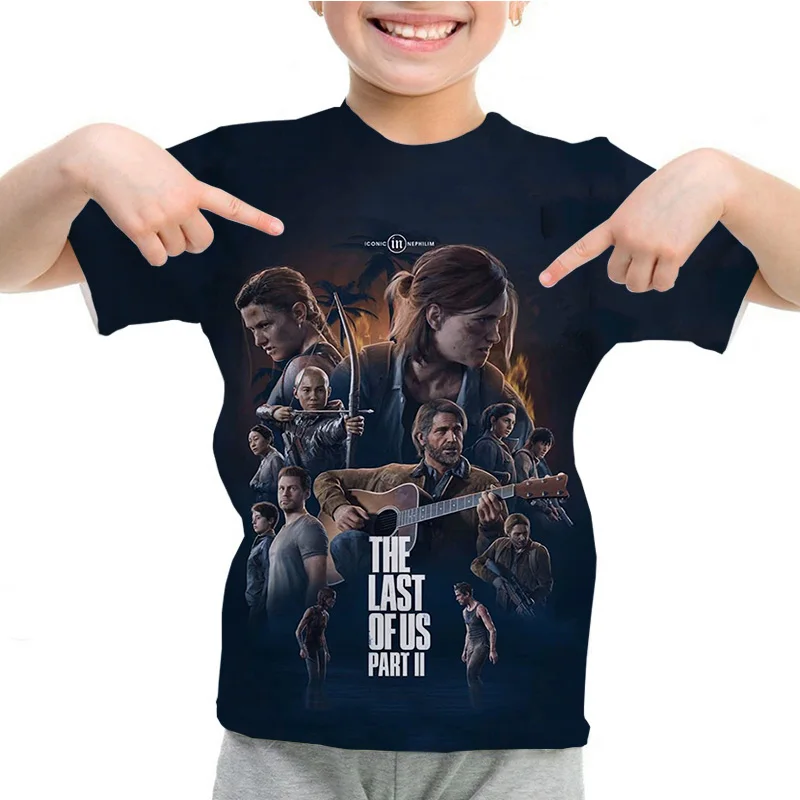 Film The Last Of Us Part Ii T-Shirt Per Ragazzi Ragazze Gioco Stampa 3D Streetwear Tee Top Summer Kids T-Shirt Manica Corta Abiti