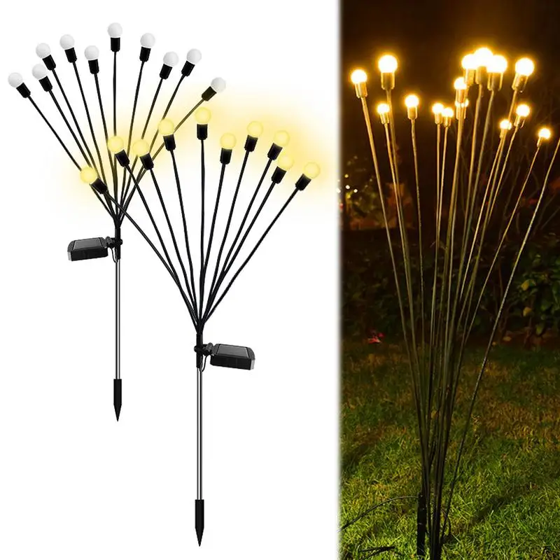 

Outdoor Solar Firefly Lights 2 PCS LED Firefly Lamp IP65 Waterproof Ground Light Solar Powered Landscape Light For Patio