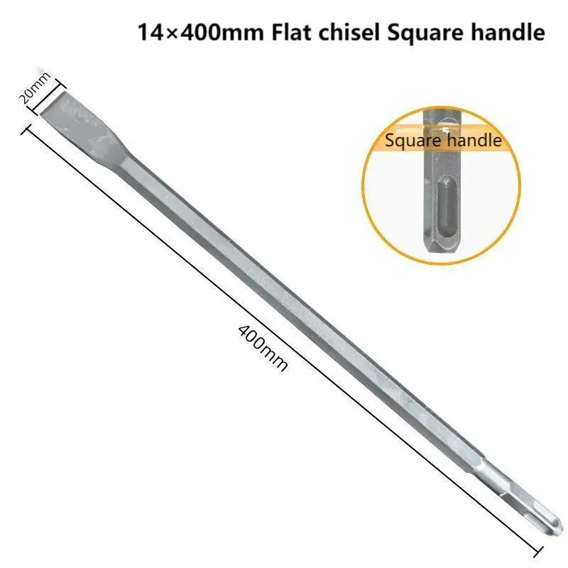 1PC 400mm Chisel Set SDS Plus Shank Electric Hammer Drill Bit Point Groove Flat Chisel Masonry  Slotting Tool for Concrete Brick