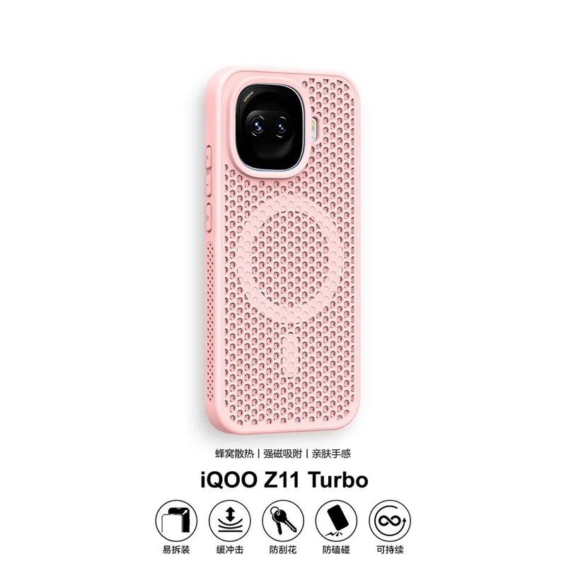 Enhanced Honeycomb Mesh Cooling Magnetic Phone Case - Shockproof Bumper Protective Back Cover