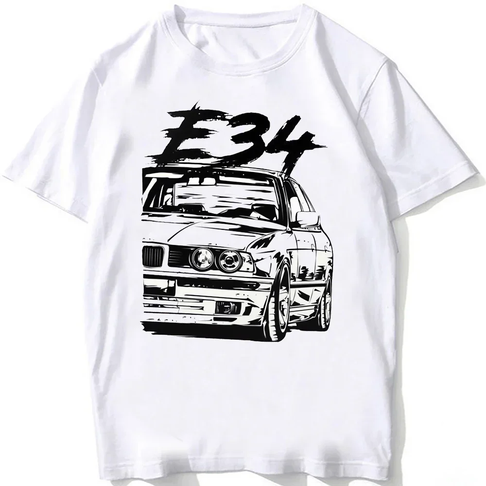 

Retro Germany EUDM - E34 M5 Tshirts Summer Men Short Sleeve Old Legend E30 M3 Classic Car T-Shirt Boy Casual Tops Man White Tees