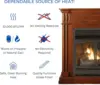 Dual Fuel Ventless Gas Fireplace System with Mantle Thermostat Control 6 Fire Logs Use with Natural Gas or Liquid Propane 3