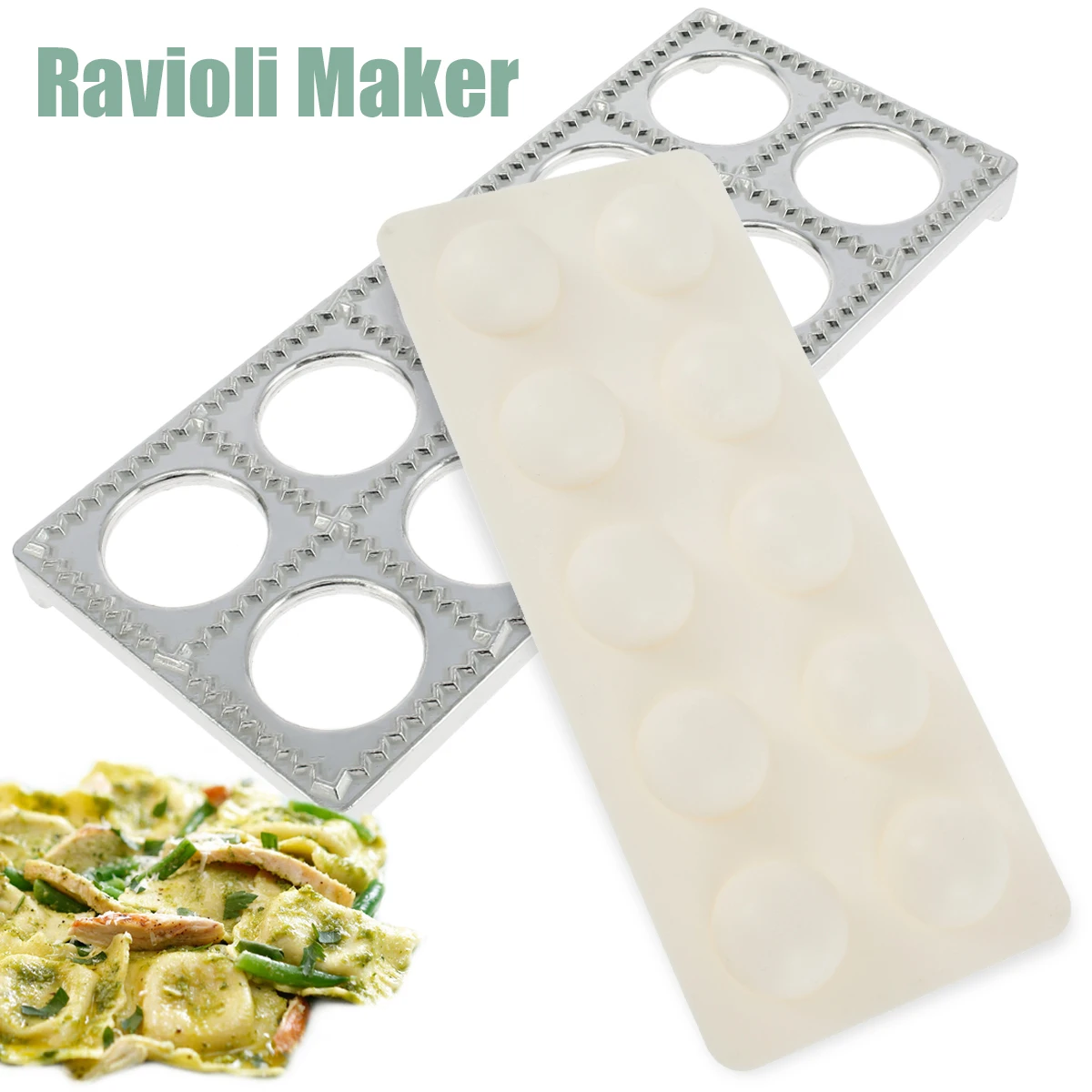 

New Ravioli Maker with 10 Holes Safe Ravioli Press Mold Premium Italian Pelmeni Maker Mold Flower Shaped Ravioli Maker Press
