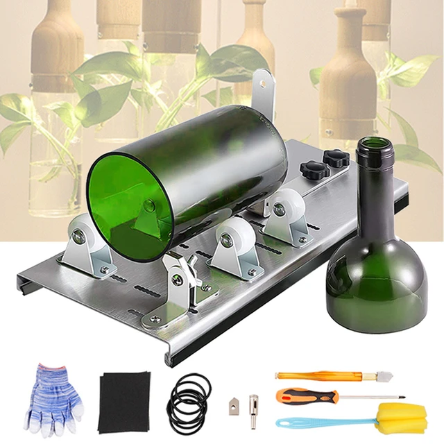 Bottle Glass Cutter Kit Glass Bottle Cutter DIY Tool Bottle Cutter & Glass  Cutter Kit Round and Square Portable Quick Glass Cutting Kit Glass Cutter  for Wine Bottles Glass (Bottle Cutter) 