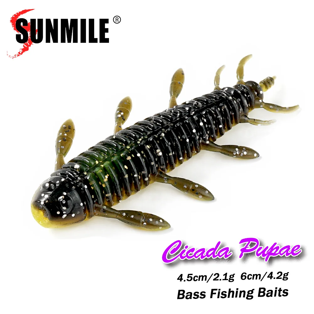 SUNMILE Stick Köder 4,5/5,5 cm Casting Schwere Gewichtete Weiche Kunststoff Köder Wurm Künstliche Köder Silikon Shad Köder Für Bass angeln