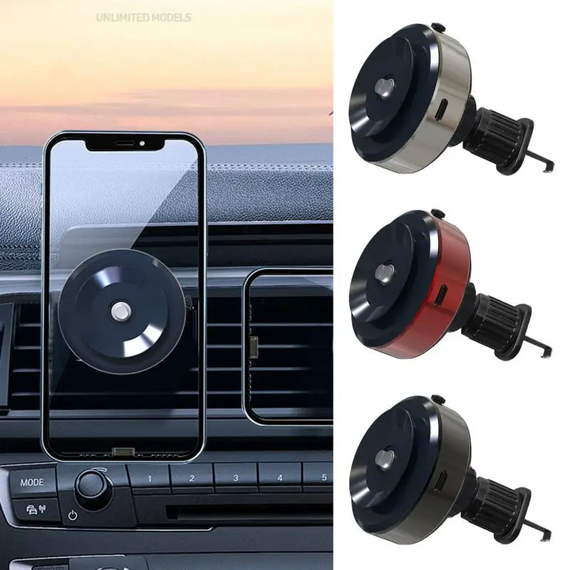 

New Car Phone Holder Air Outlet Gravity Sensor Car Holder Riangle Gravity Frosted Solid Metal Material Universal Phone Stand