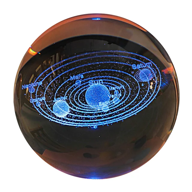3D Crystal Lights Lamp Glowing Planetary Galaxy Night Light Crystal Ball Night Lights Bedside Light Home Decor Christmas Gift 5