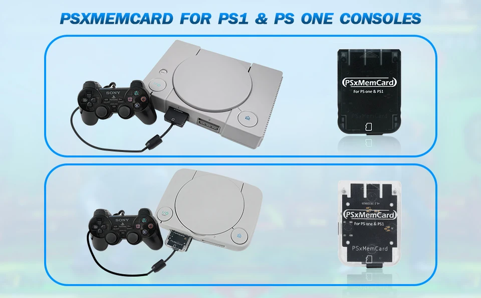 PSone PlayStation ピーエスワン　メモリーカード付き Bitfunx Psxmemcard PS1 Memory Card for SONY Playstation 1 PS