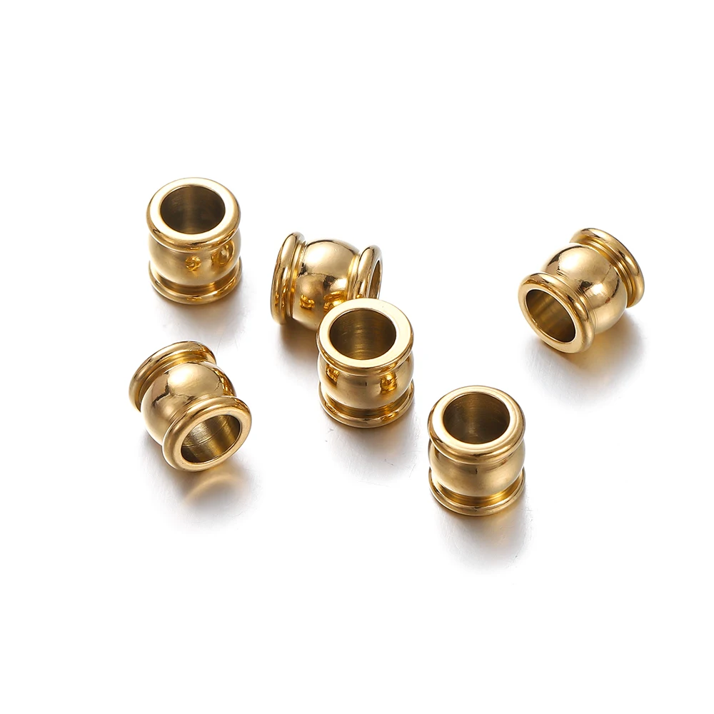 10 Stück Edelstahl große Löcher Abstand halter Perlen 4-10mm Charme lose Perle für Schmuck herstellung DIY Armbänder Halskette Schmuck herstellung – Detail 3