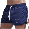 Custom Logo Men's Swim Trunks Beach Shorts Drawstring with Mesh Lining Elastic Waist Plain Breathable Soft Casual Shorts 1