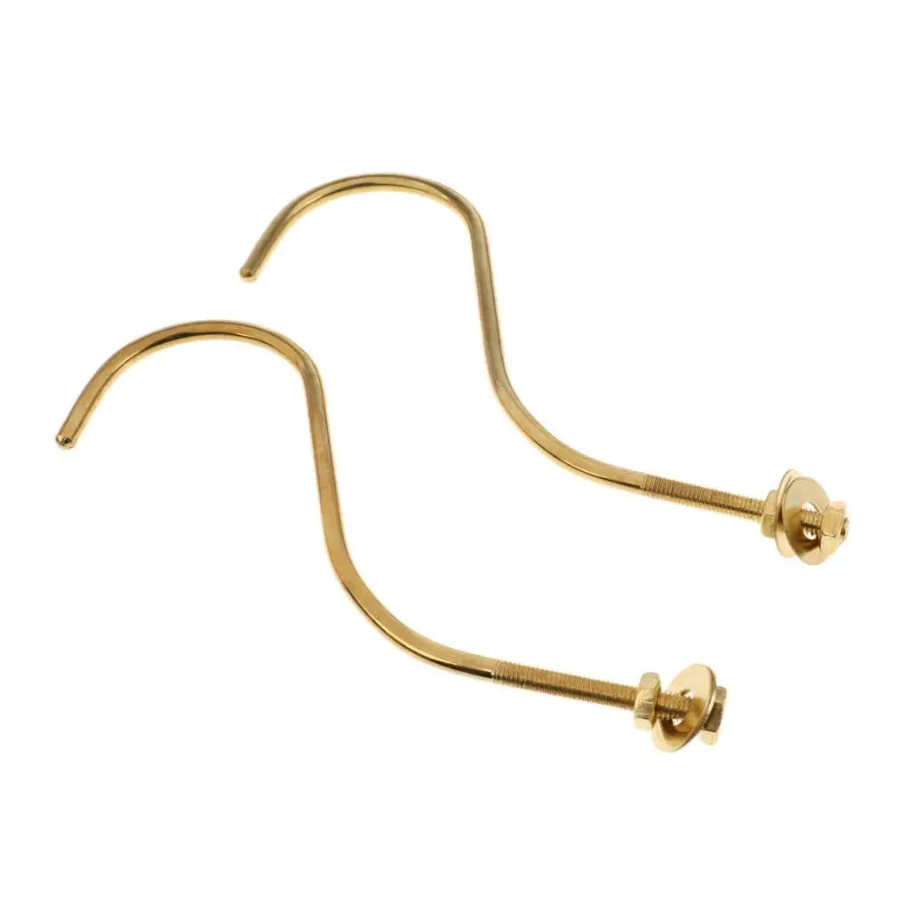 

MagiDeal 2 Pieces Brass Billiards Snooker Pool Table Edge Hook Cue Racks Cue Holder