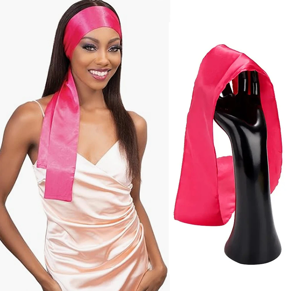 

1pcs Satin Edges Hair Wrap Silk Wig Grip Black Golden White Satin Headband Edge Wraps For Lace Frontal Wigs Soft Hair Band