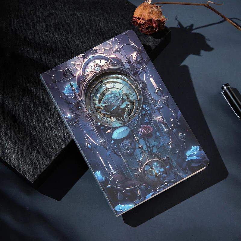 Pink Castle Creative Creative 3D Hollow Paper Carving Notebook Gift Midnight Rose Commemorative Notebook Handbook 4