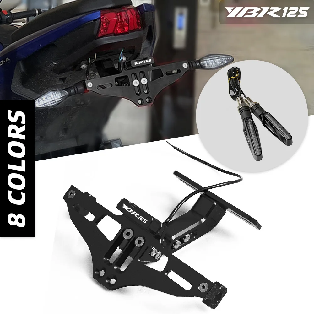 

Motorcycle Universal Adjustable Tail Tidy Rear License Plate Holder With Led Light For YAMAHA YBR125 YBR 125 2005 2006 2007-2014