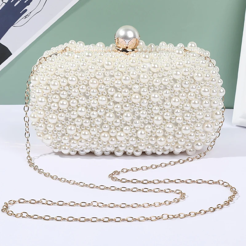 White Beaded Evening Bag Perfect For Brides & Weddings