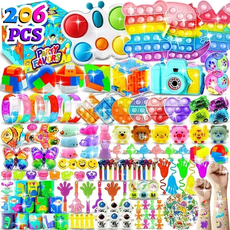 Kids Party Favors Toys Children Assortment Giveaway Pinata Filler Bulk Toy Stress Relief toys gift for Kids 30/84/120/206pack fidget toys stress relief toys party toys educational toy toy gift filler
