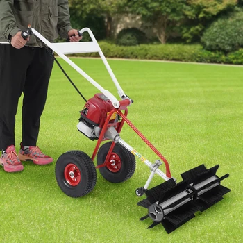 Handheld Gas Broom Sweeper,4 Stroke Handheld Power Sweeper Outdoor Snow Sweeping Broom for Turf Grass /Snow Sweeper 1