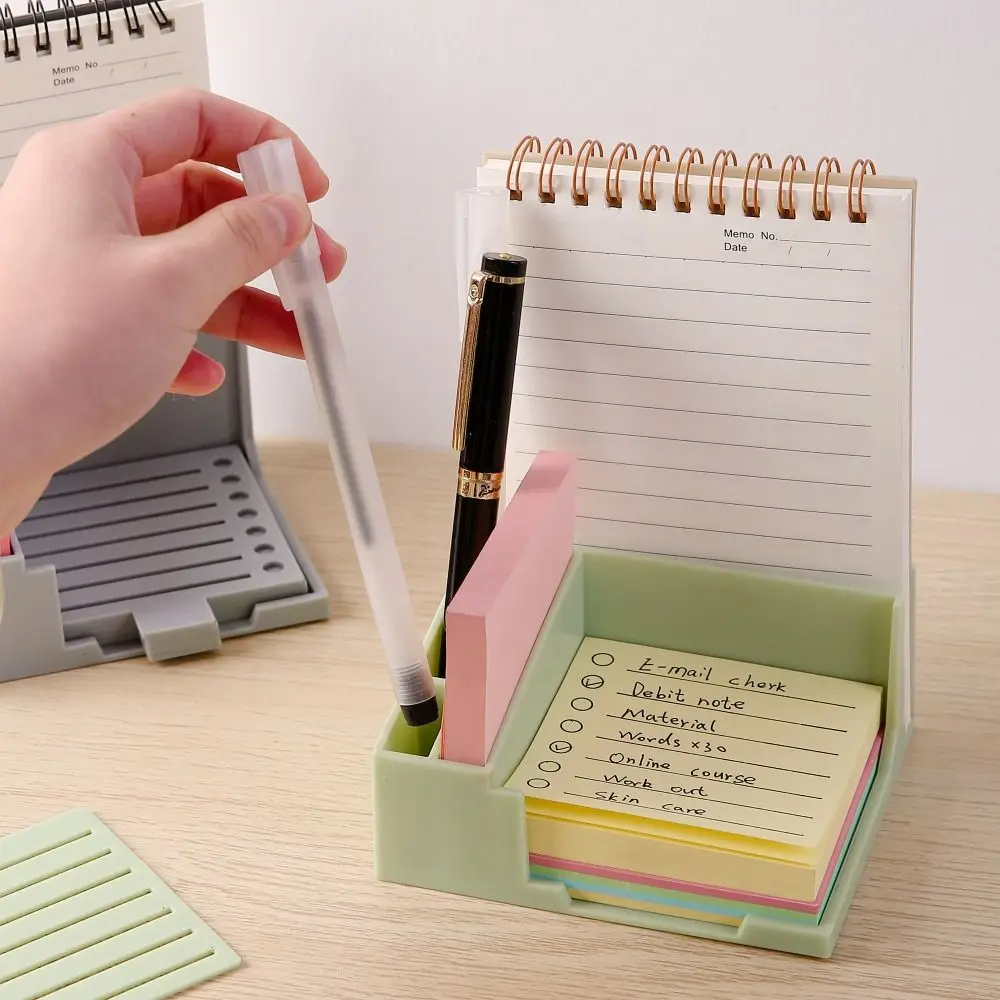 Sticky Note Holder & Dispenser Set with Line Drawing Templates