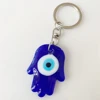 Evil Eye Hamsa Glass Keychain Car Keyring Blue Turkish Evil Eye Heart Key Chain for Jewelry Pendant Bag Accessories Decor Gift 6