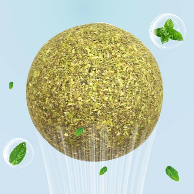 Pet Catnip Ball Toy Natural Mint Promotes Digestion Cat Grass Wall Sticker Ball Can Be Rotated Cat Lick Candy Snacks Kitten Toy 4