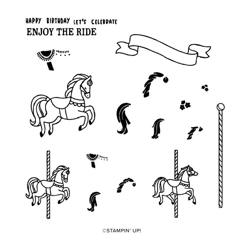 

Carousel Happy Birthday Latest 2023-2024 Annual Catalog Cutting Dies Clear Stamp Scrapbooking Frame Card Craft