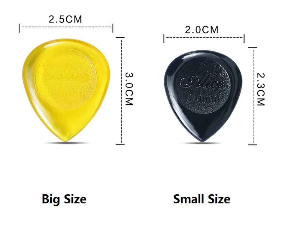 Alice Guitar Bass Picks 100pcs AP-100JS Durable Clear Pure Color Plectrum 1.0 2.0 3.0 Mixed Small Size with Guitar Pick Case Box