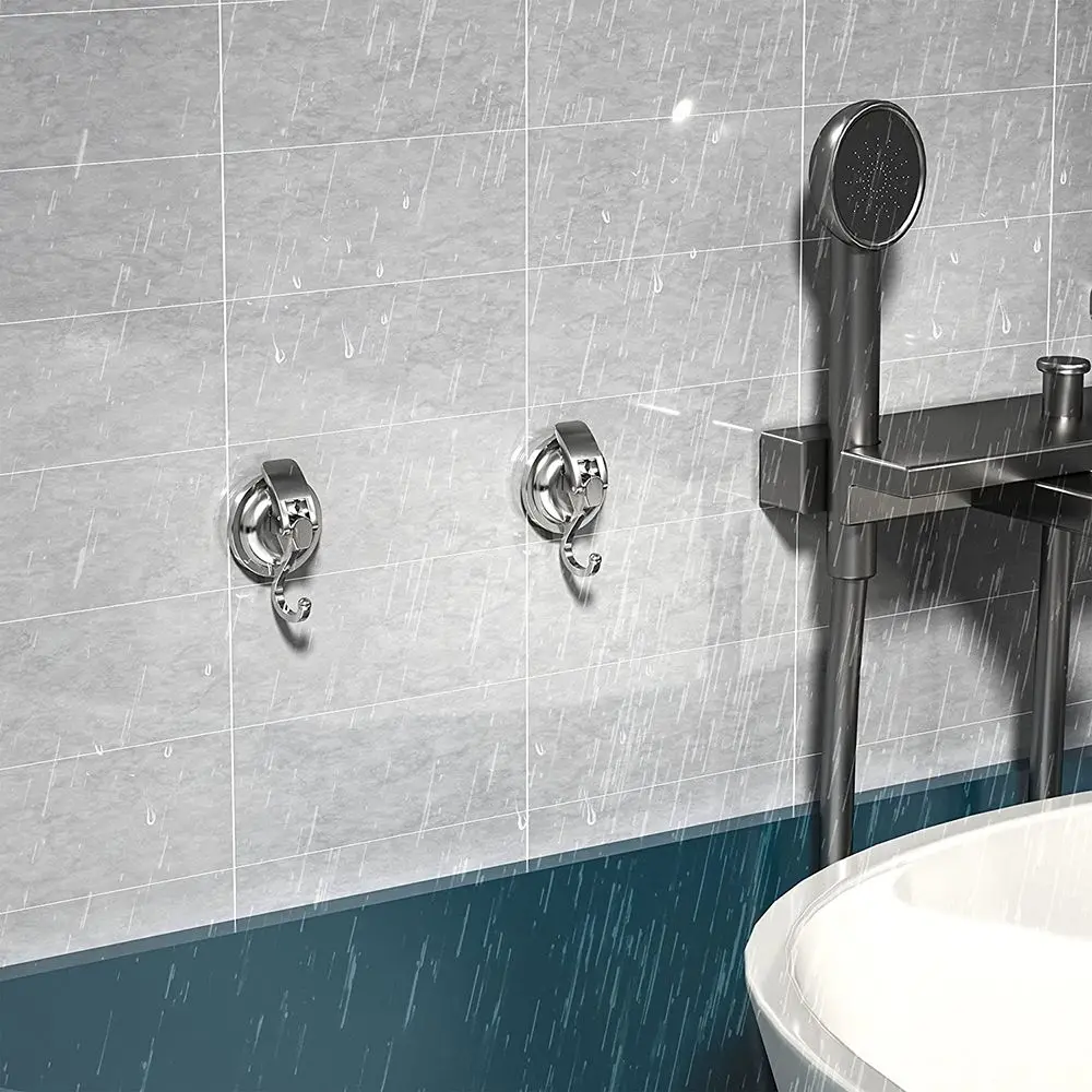 Silberne Wand halterung Saugnapf haken ohne Stanzen wieder verwendbare abnehmbare Organisation Badezimmer dusche Hoch leistungs einfach zu installieren – Detail 10