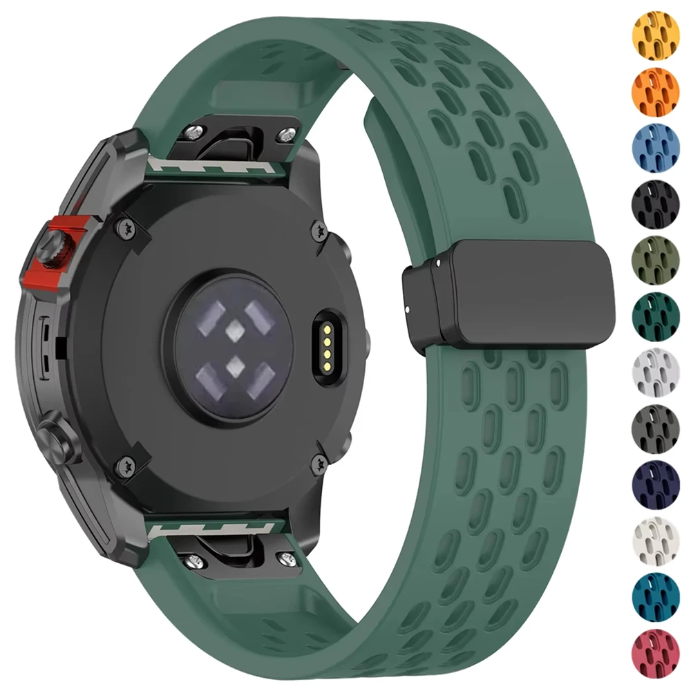 Enhanced Silicone Magnetic Watch Band Strap, 20/22/26mm – Versatile and Durable Replacement Accessory
