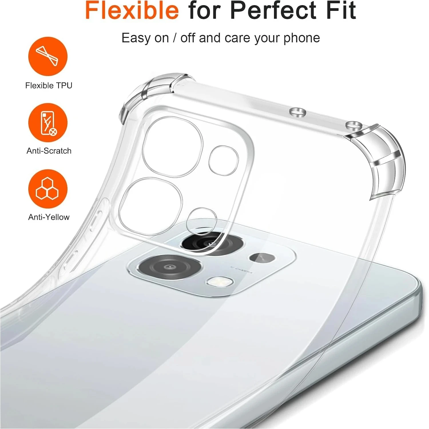 Shockproof Transparent TPU Protective Cover Shell