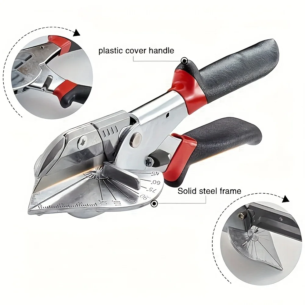 Heavy-Duty Multifunctional Right-Angle Wire Slot Scissors with Adjustable Mechanism,Blades,45-Degree Angle Suitable ﻿