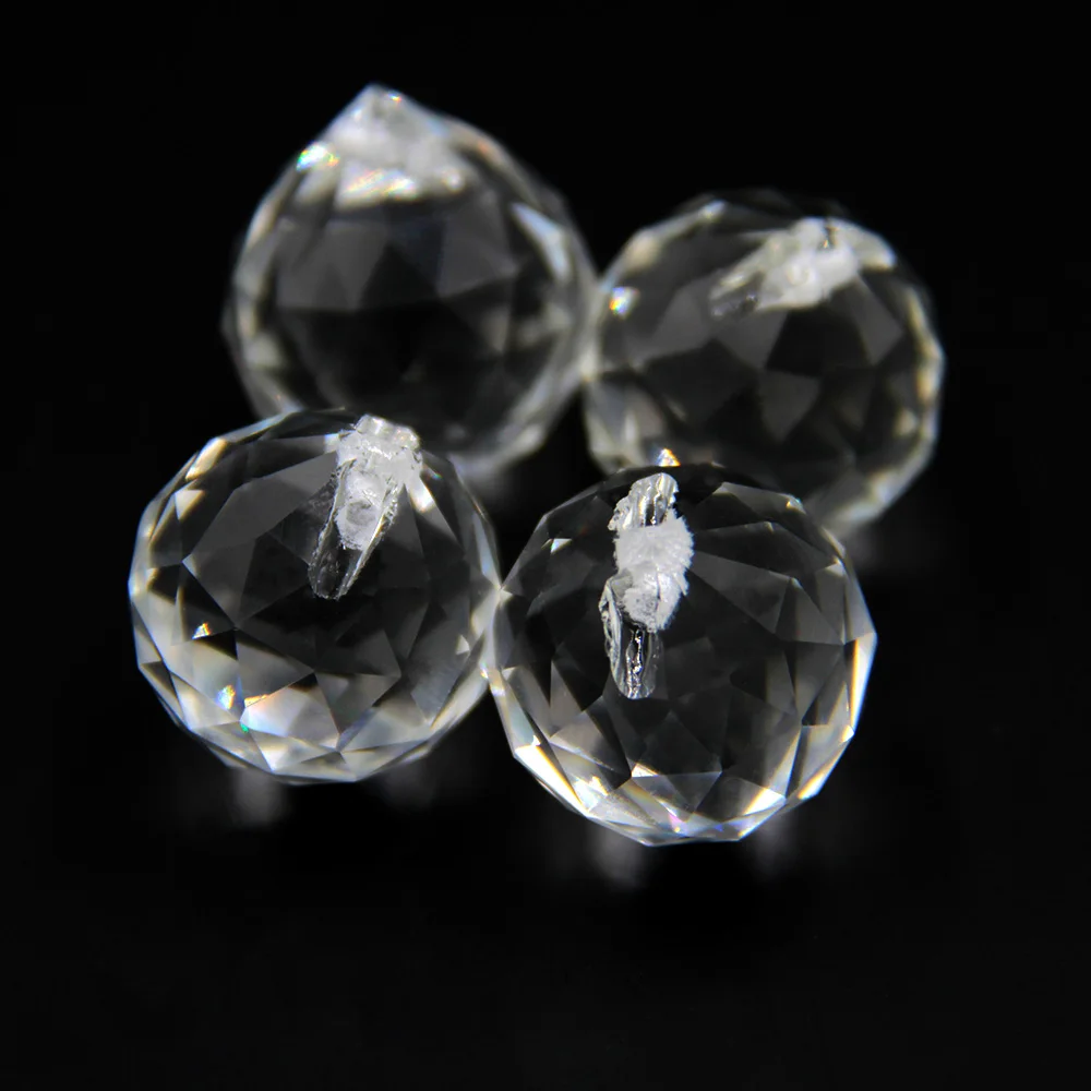 15mm 20pcs K9 Clear Crystal Chandelier Ball Feng Shui Faceted Ball Lighting Pendant Glass Prism Parts Decorative Ornaments top quality 10pcs lot clear ab 30mm crystal faceted balls free ring glass sparkle chandelier pendants crystal lamp parts