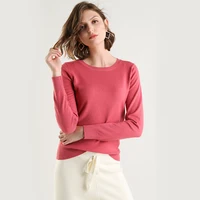 Ultra-fine merino wool ladies knitted O-neck breathable thin short-sleeved T-shirt solid color top 2