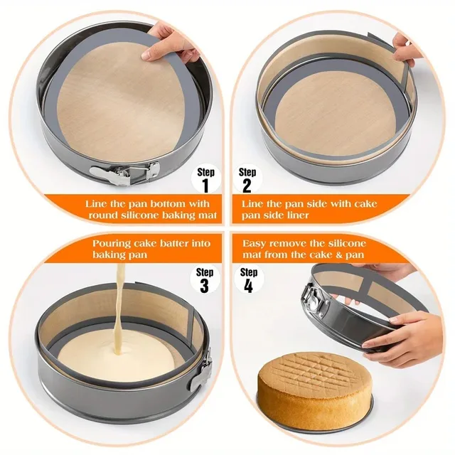 Silicone Baking Pad Suitable for Springform Flat Bottom, Preventing Cake From Sticking To The Bottom and Sides, Easy To Clean 5