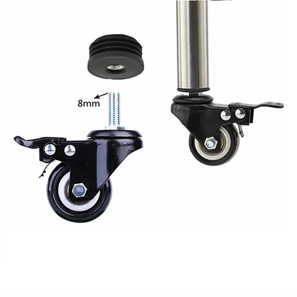 Plastic Pipe Plugs 4pcs Round Pipe Tube Blanking End Caps M6 M8 Hole Plug Nut Foot Pad Balance Adjustable Wheel Accessories