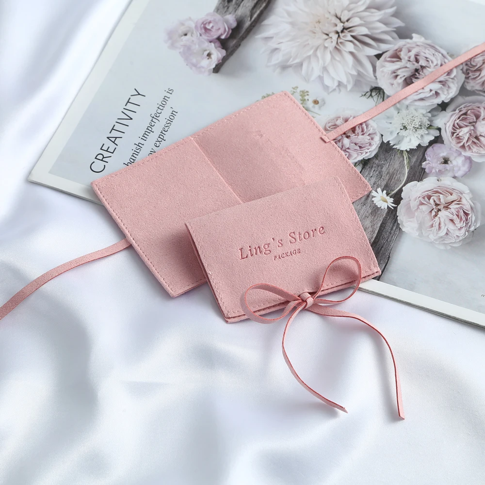 Microfiber Velvet Jewelry Gift Bag Custom Logo Brand Wedding Favor Candy Organizer Bag Jewellry Rings Earrings Storage Pouch