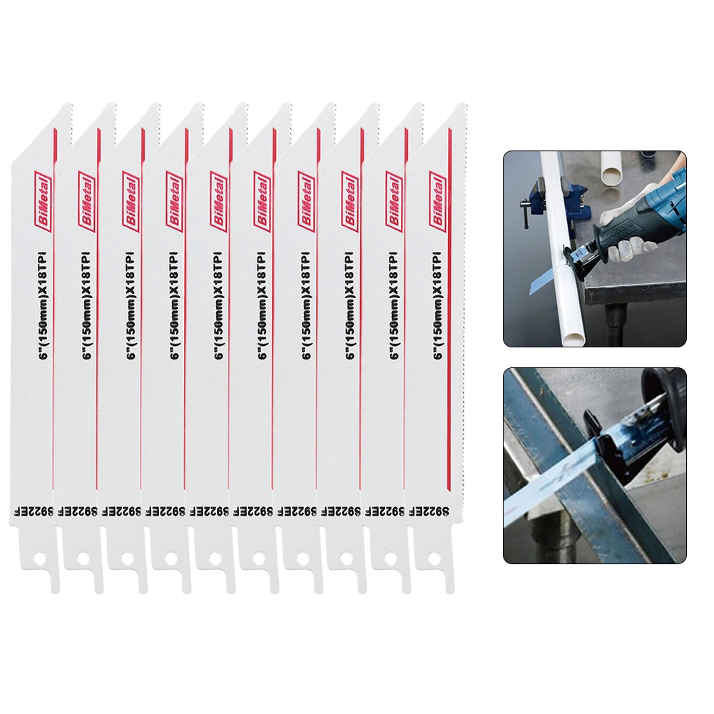 Reciprocating Saw Blades 10pcs S922EF for Plastic Pipe Metal Wood Cutting