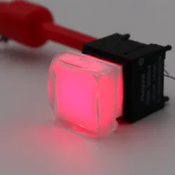 Enhanced Illuminated Tactile Push Button Switch, Square 15*15mm, SPST Momentary, Self - Return (Red LED)