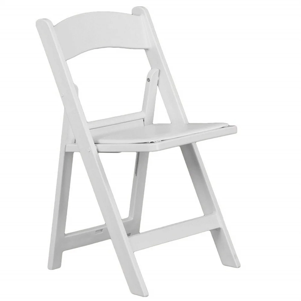 4Pcs Hercules Series Folding Chair-White Resin-4 Pack 1000LB Weight Capacity Comfortable Event Chair