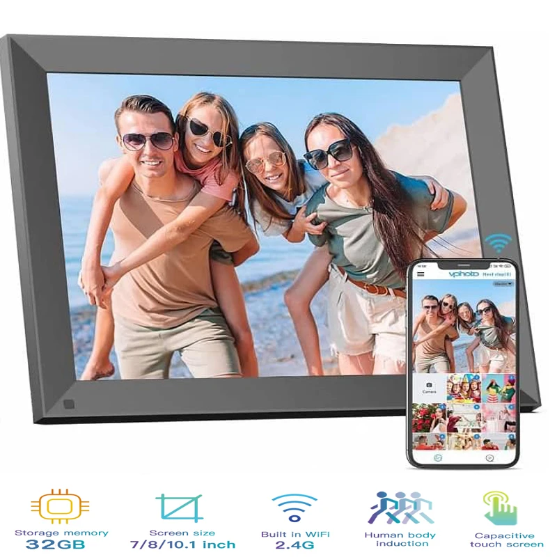 

Рамка для фотографий, 32 ГБ, 10,1 дюйма, WiFi, IPS, HD, 1080P