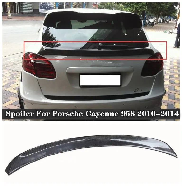 

Fits For Porsche Cayenne 958 2010 2012 2013 2014 High Quality Carbon Fiber Rear Trunk Lip Spoiler Splitter Wing