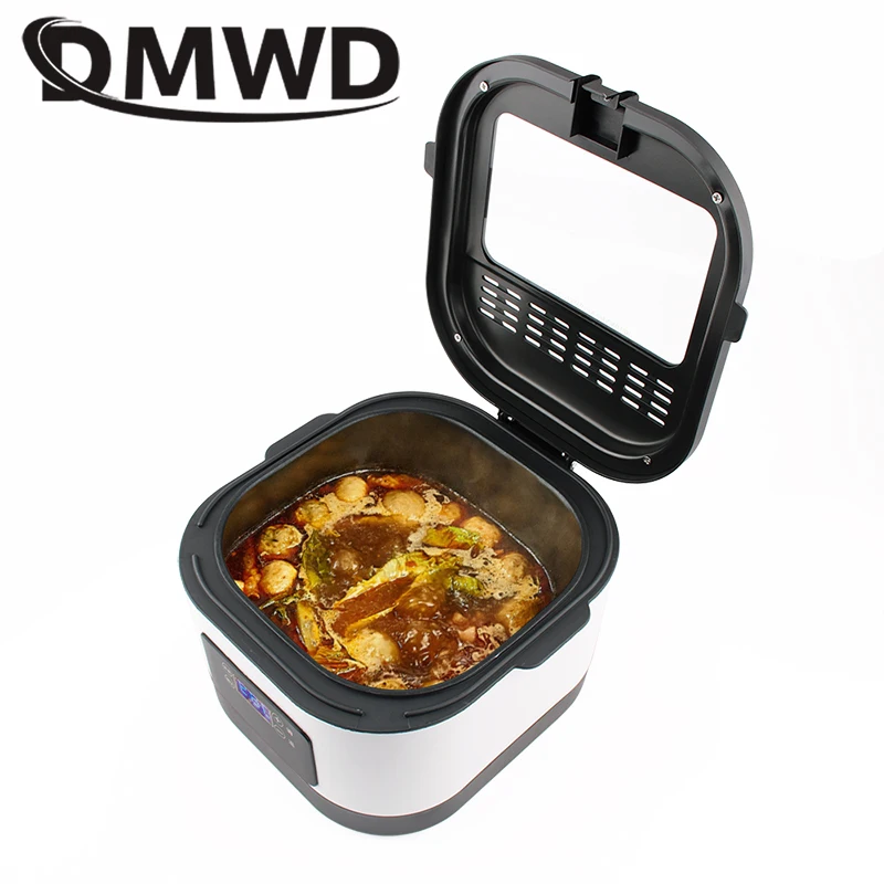 Electric Deep Fryer Oil Oven Hotpot Adjustable Thermostat Frying Machine Heating Pot Cooker 5L