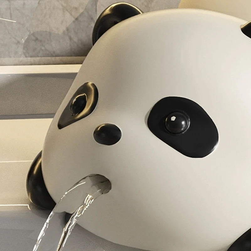 Resin Panda Shaped Soap Dish Storage Rack, Home Bathroom Supplies Creative Light Luxury High Beauty Cute Drain, No Punching, 1Pc