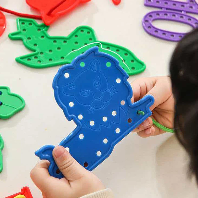 Threading Boards for Kids Sensory Basic Life Skills Practice Montessori Educational Toys Party Favors Classroom Prizes