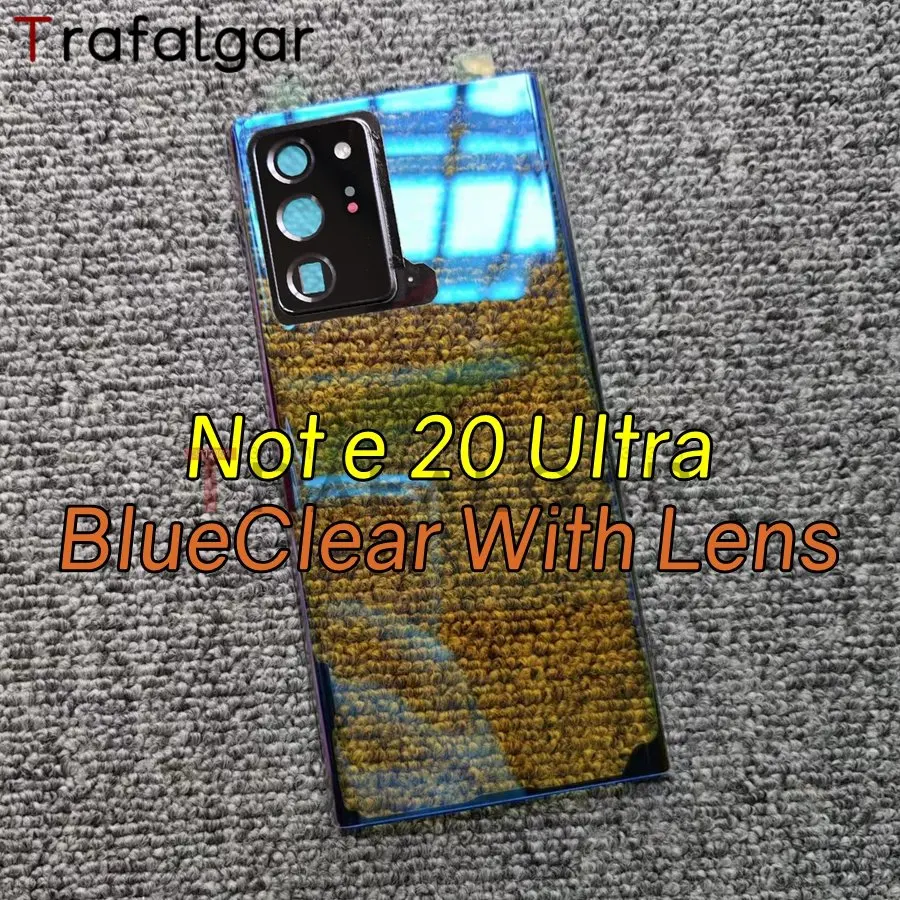Clear Glass Back Cover For Samsung Galaxy Note 20 Ultra Battery Cover Panel Rear Housing Case Camera Lens Replacement camera lens cover,phone back cover,glass phone back cover,phone camera lens,glass battery cover,samsung phone case