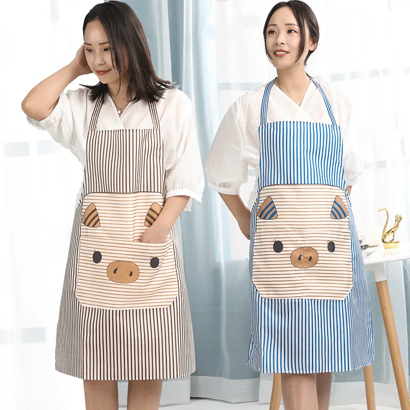 

Aprons Pig Pattern Kitchen Apron with Soft Strap Polyester Easy to Clean Cooking Bib for Baking Household Cleaning Tools