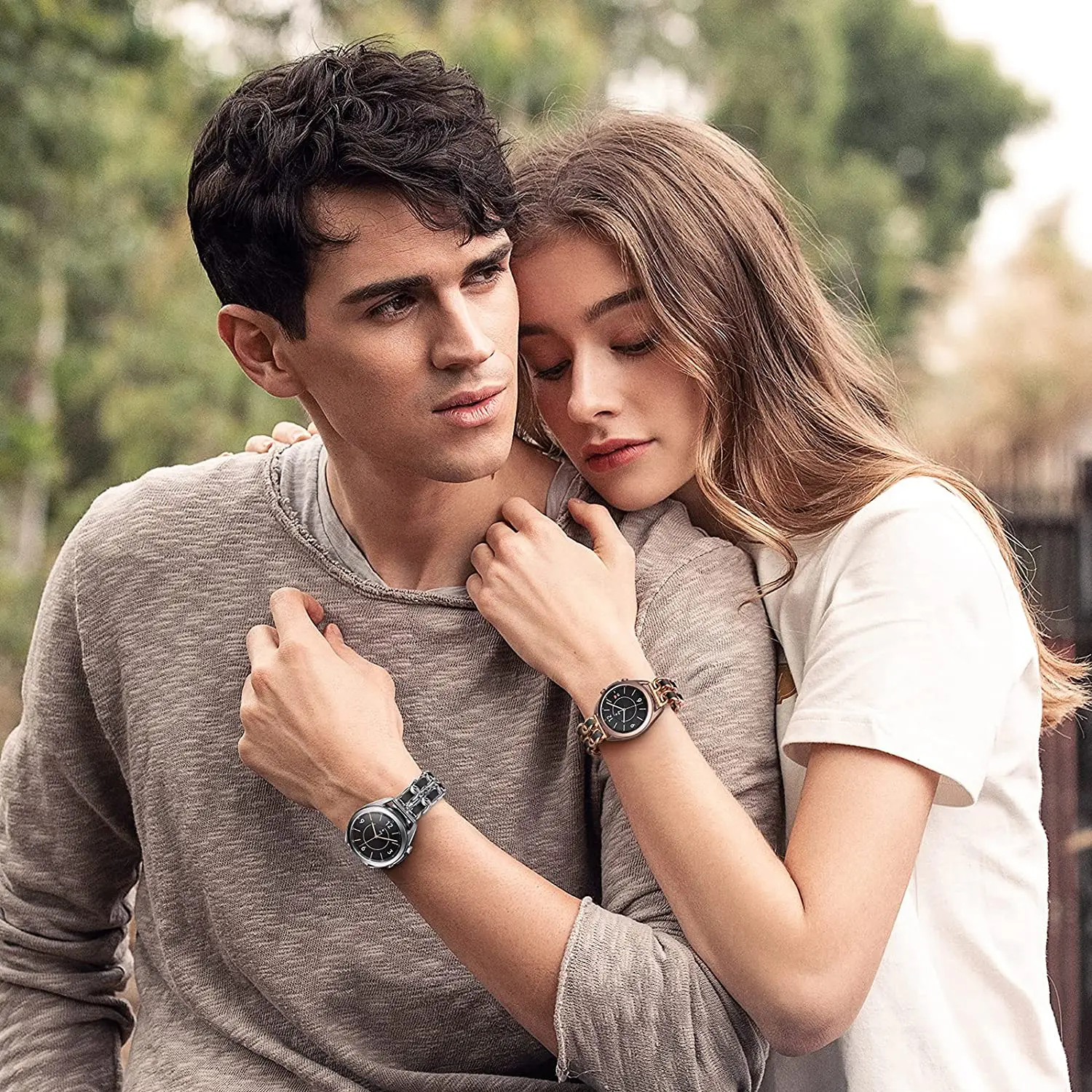 20mm 22mm Strap for Active 2 Samsung Galaxy Watch 4 3 Huawei Watch GT2 Men/Women Metal+Leather bracelets band for Amazfit Bip